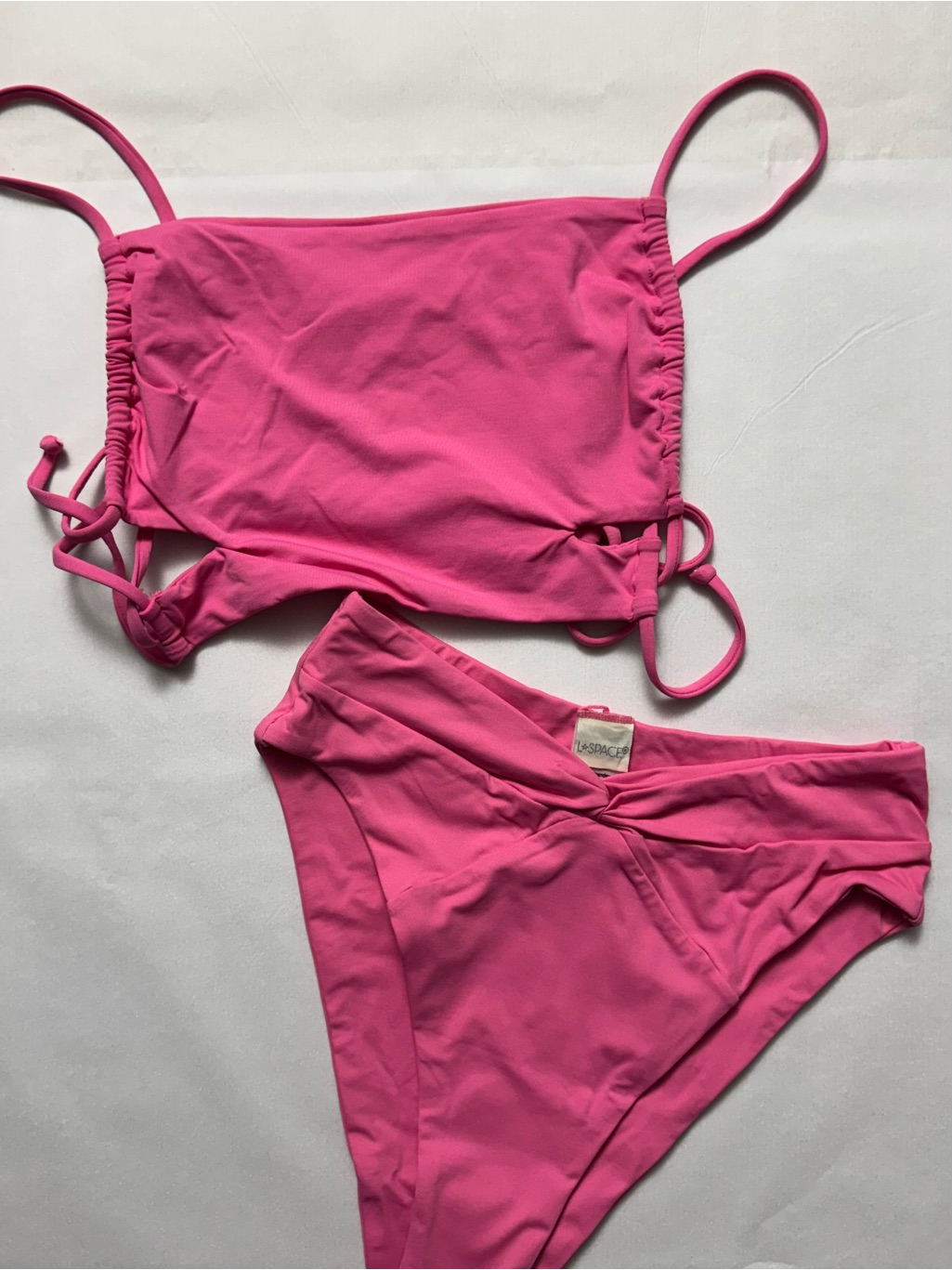L*Space Pink Bikini Set Rafaella Top Nancy Lee Bottom In Bubblegum Pink
